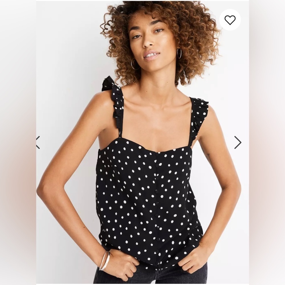 Madewell Black and White Polka Dot Camisole